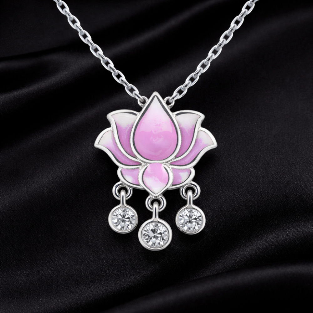 Blush Lotus Sparkle Pendant