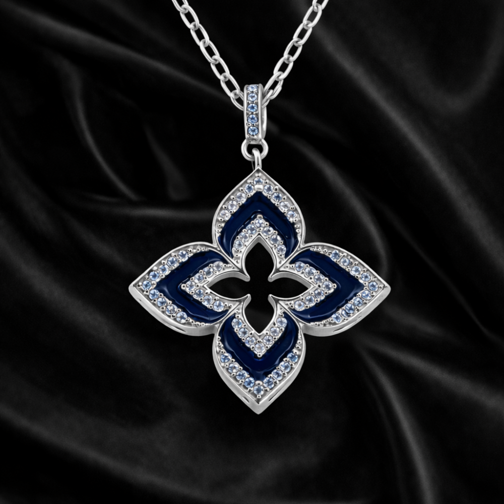 Azure Fleur Cross Pendant