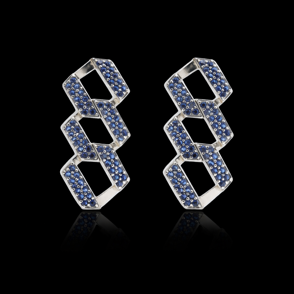 Azure Link Stud Earrings