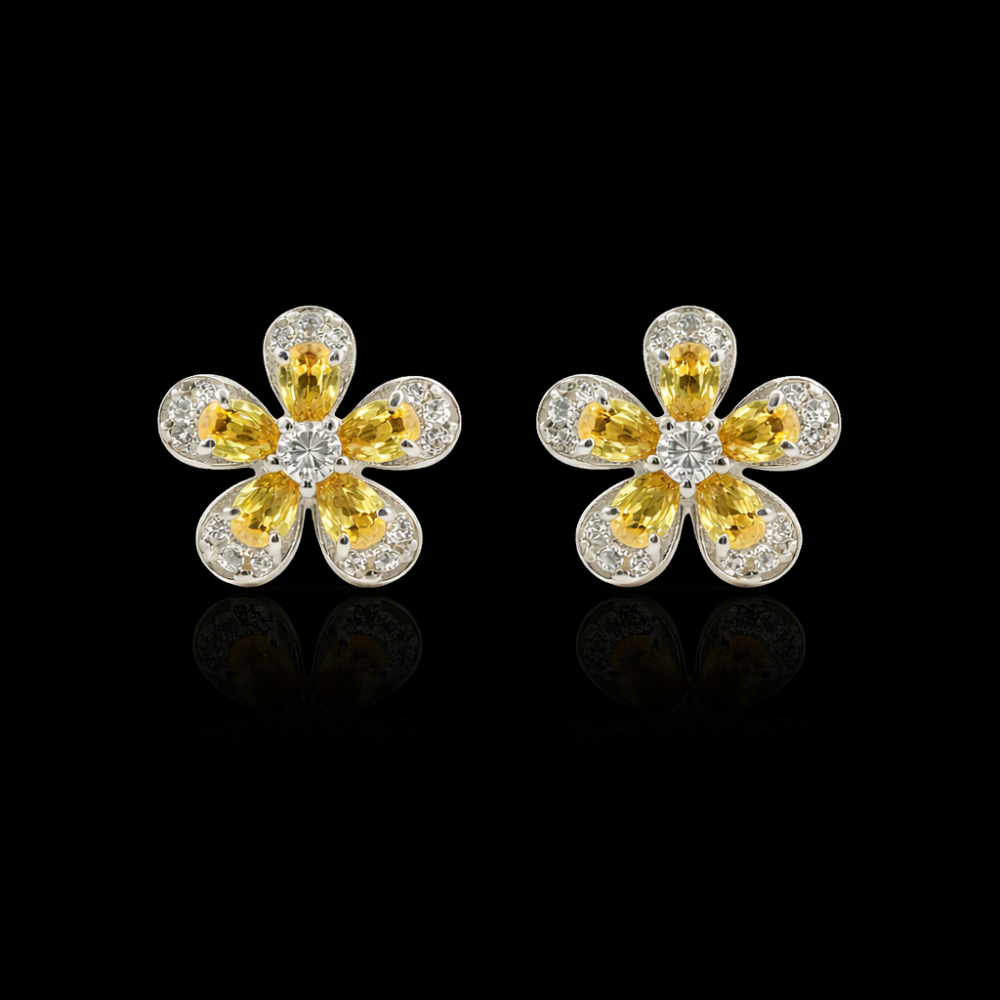 Celeste Floral Emerald Studs
