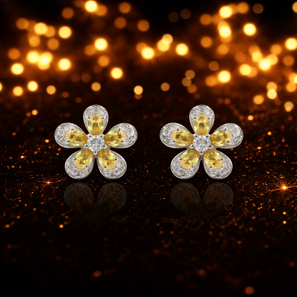 Celeste Floral Emerald Studs S (3)