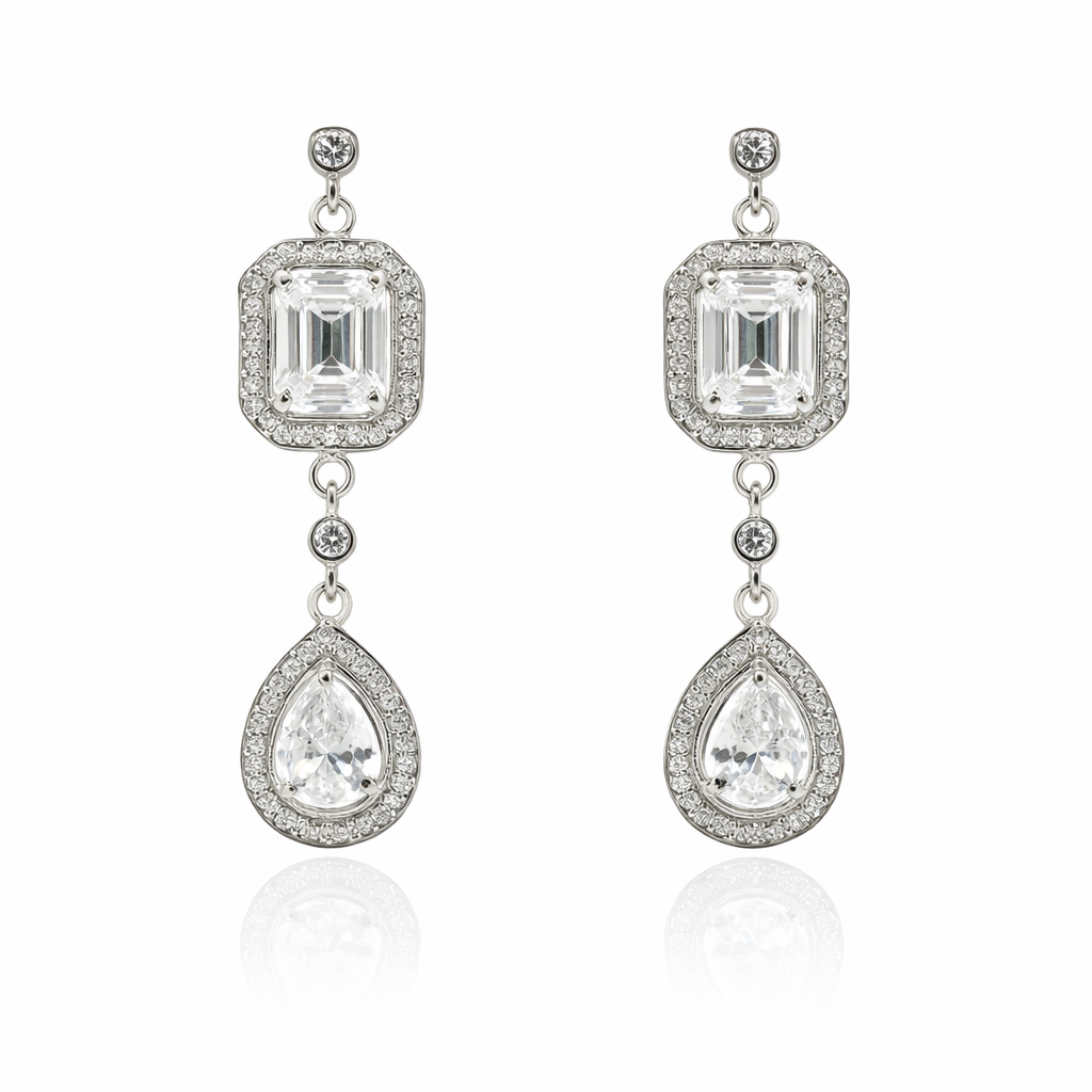 Celestia Emerald-Cut Teardrop Earrings S (4)