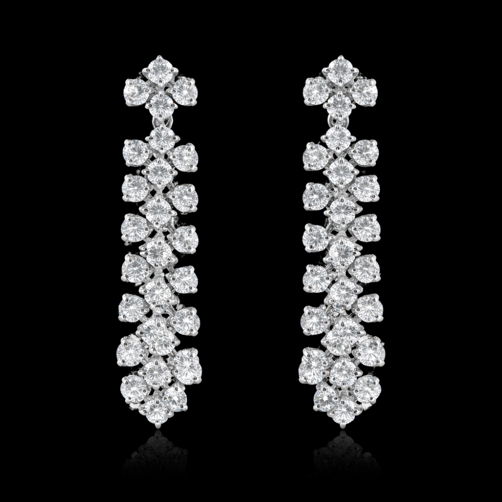 Crystal Blossom Drop Earrings