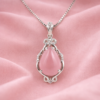Elegant pendant with rose quartz S (3)