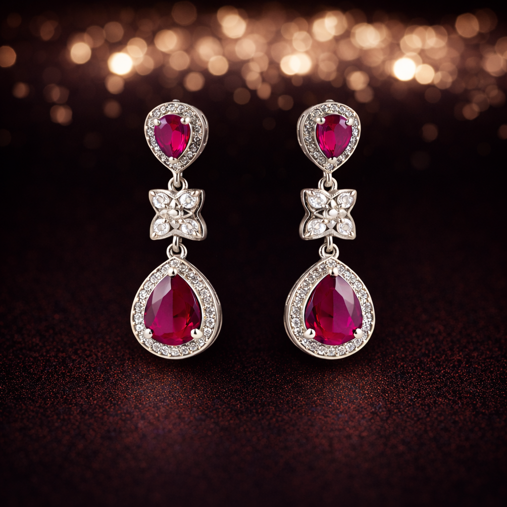 Elegant ruby drop earrings S (1)