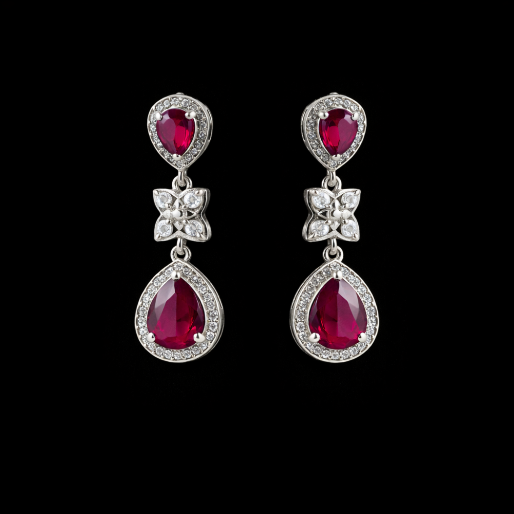 Elegant ruby drop earrings