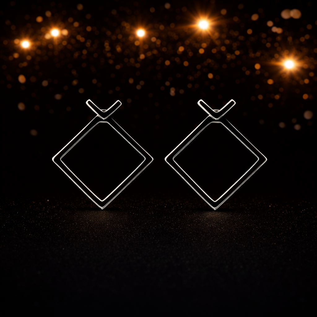 Geo Frame Stud Earrings S (1)