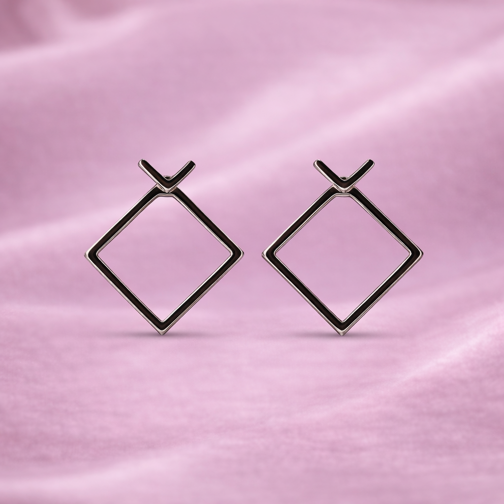Geo Frame Stud Earrings S (2)