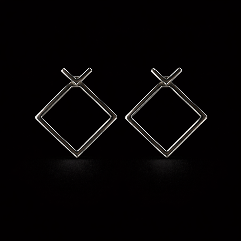 Geo Frame Stud Earrings