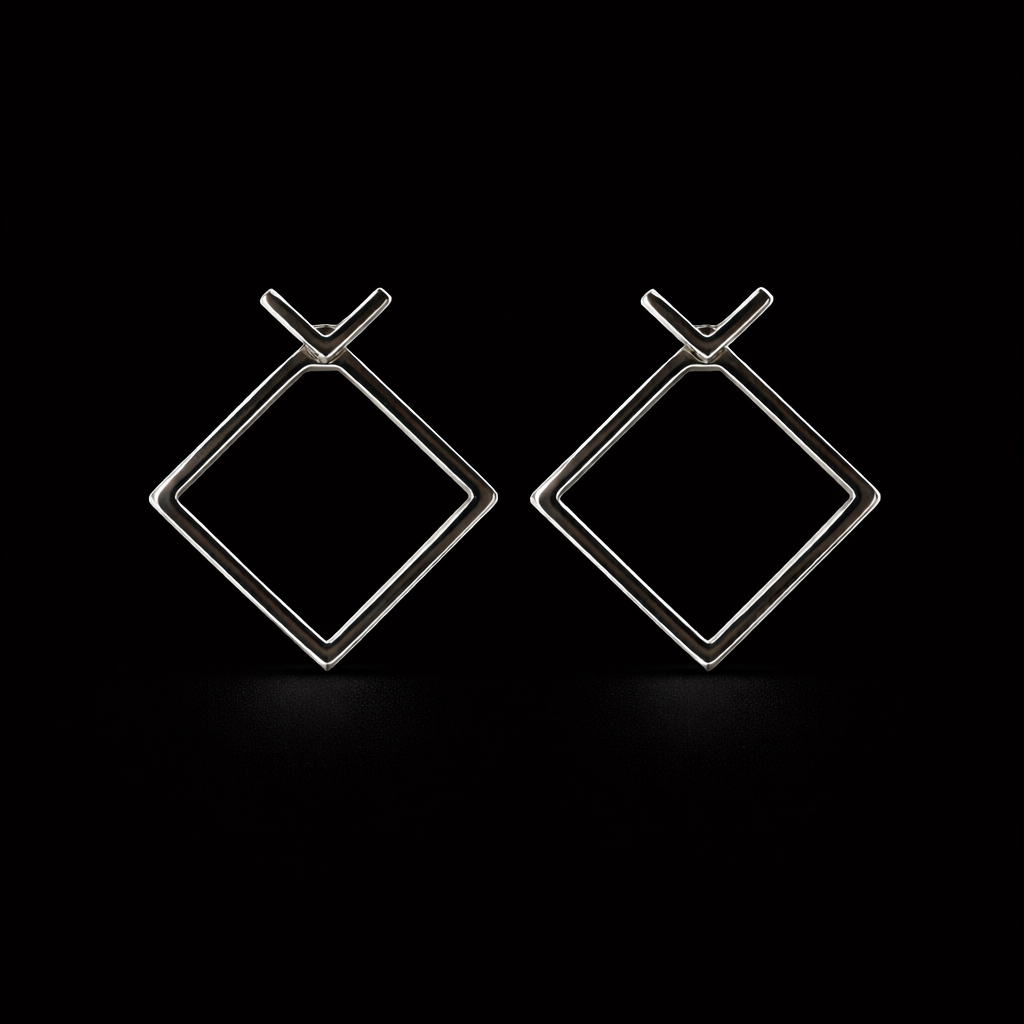 Geo Frame Stud Earrings S (3)