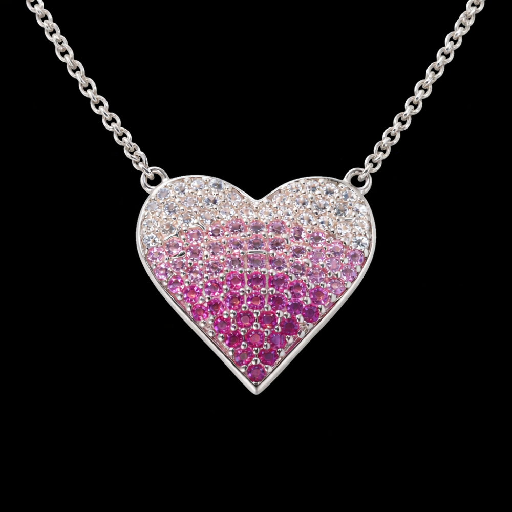 Heart-shaped gemstone pendant