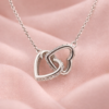 Intertwined gold and zirconia hearts Pendant S (3)