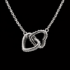 Intertwined gold and zirconia hearts Pendant S (4)