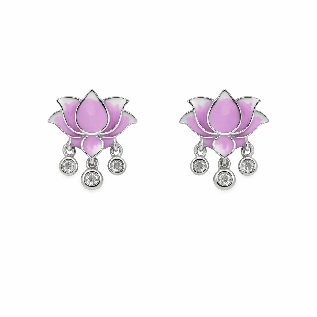 Lotus Charm Stud Earrings S (1)