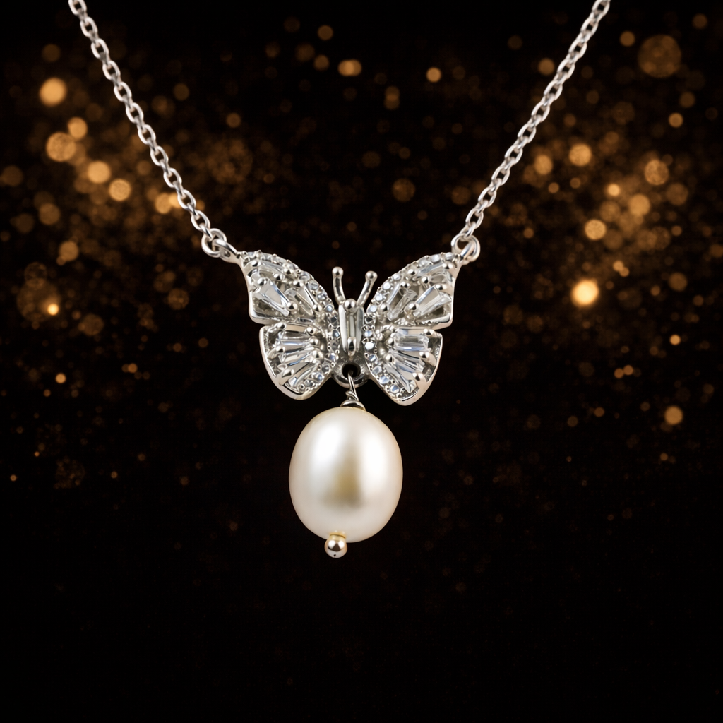 Pearl Flutter Butterfly Pendant S (1)