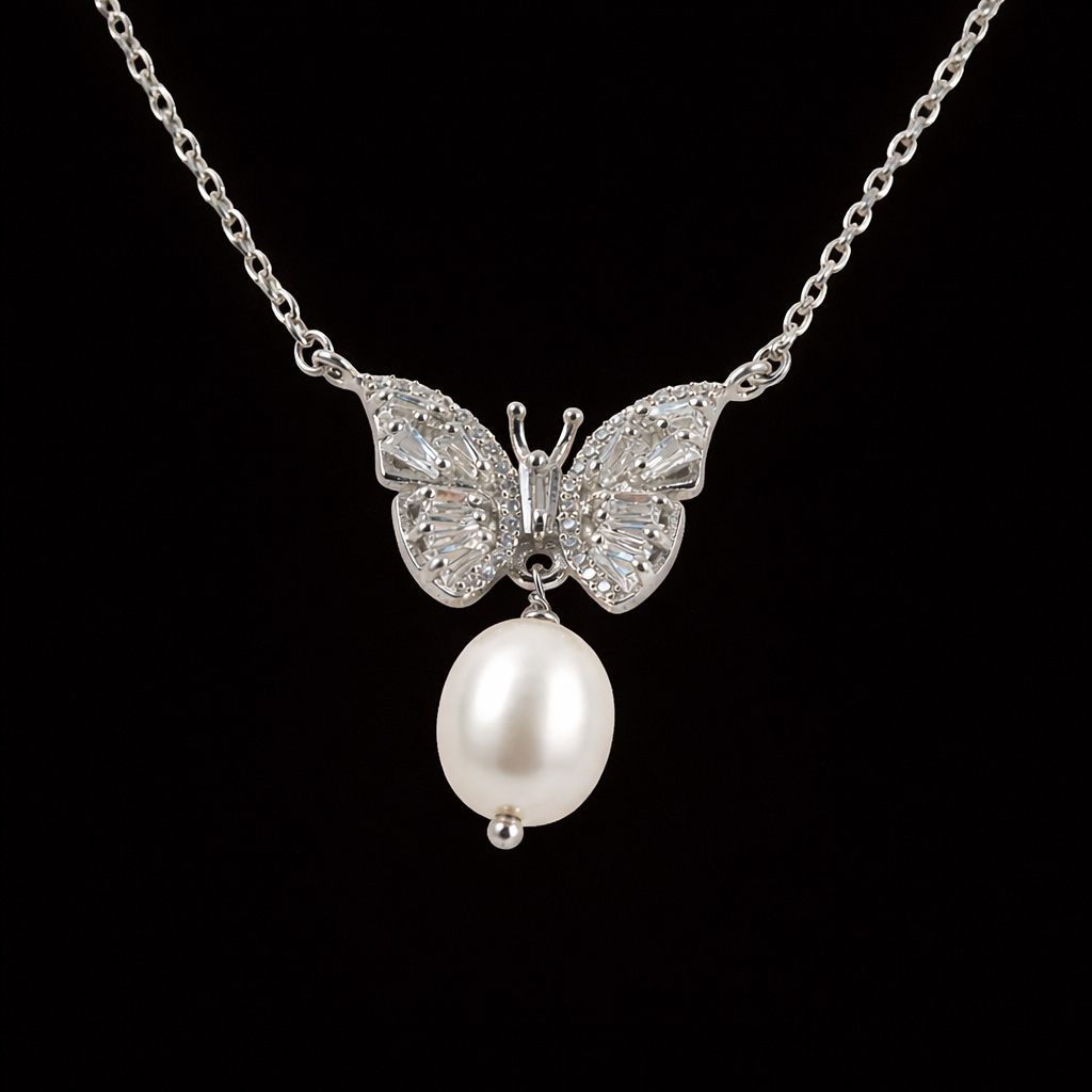 Pearl Flutter Butterfly Pendant S (3)