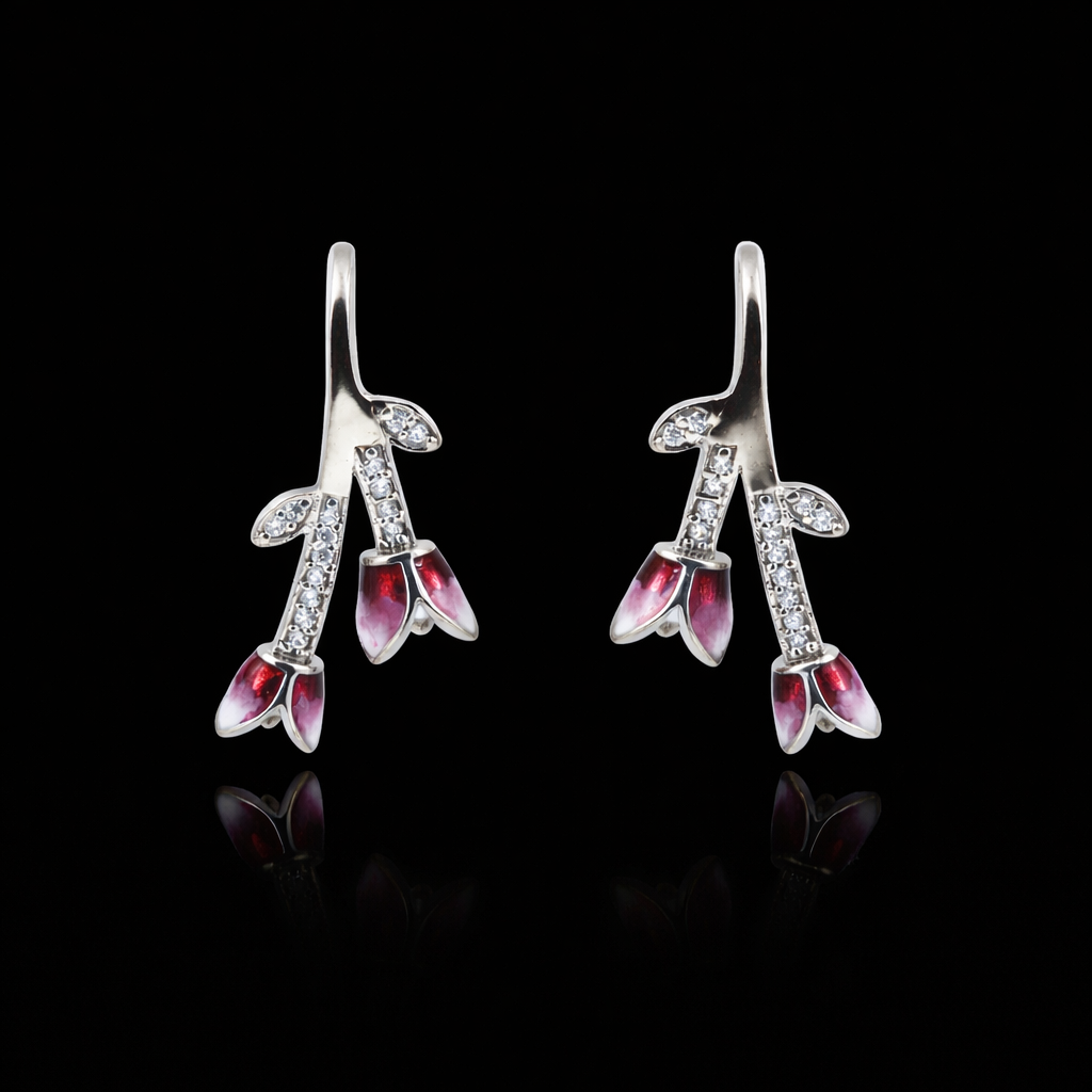 Ruby Bloom Drop Earrings S (3)