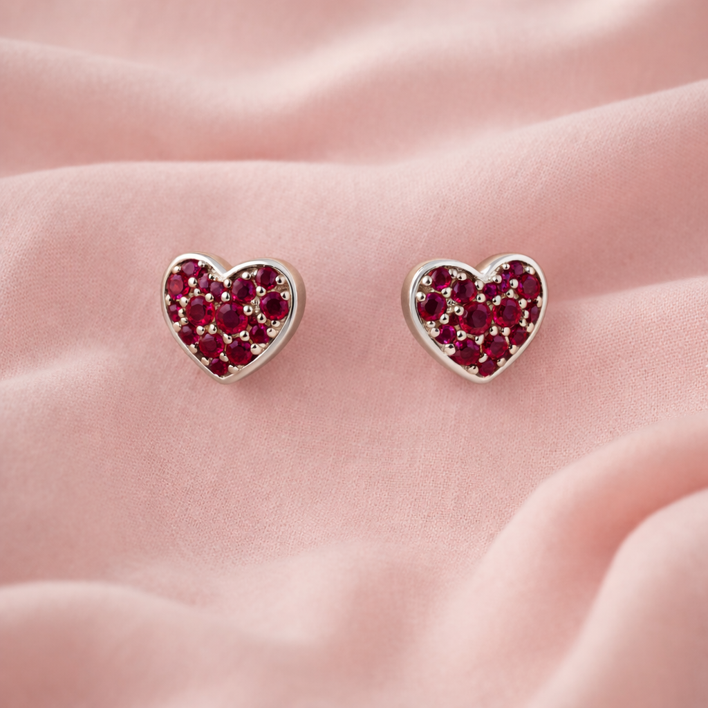 Ruby Heart Stud Earrings S (3)