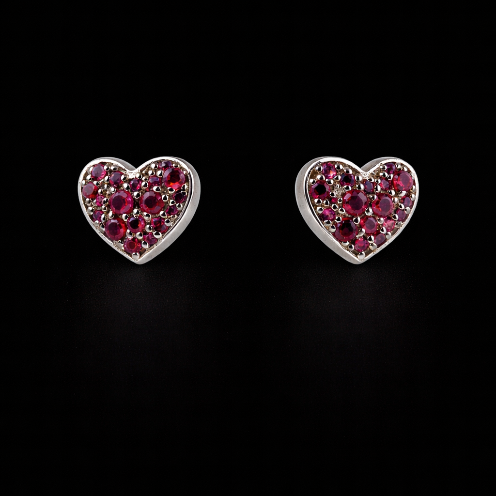 Ruby Heart Stud Earrings S (4)