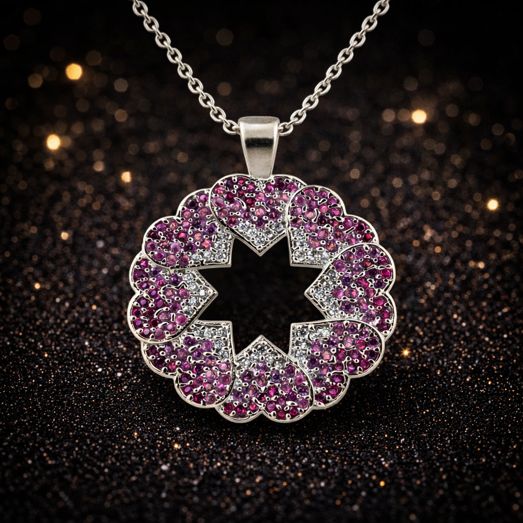 Sapphire floral pendant S (2)