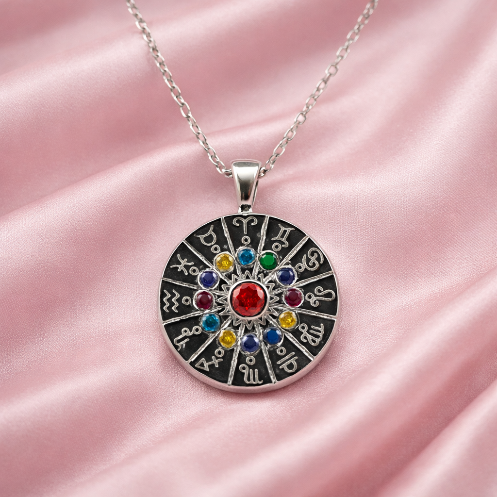 Zodiac pendant with colorful gemstones S (2)