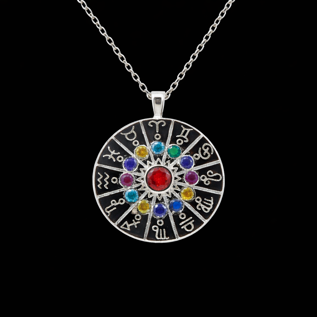 Zodiac pendant with colorful gemstones S (3)